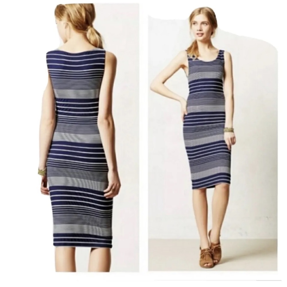 Anthropologie Maeve Endisto Striped Midi Dress